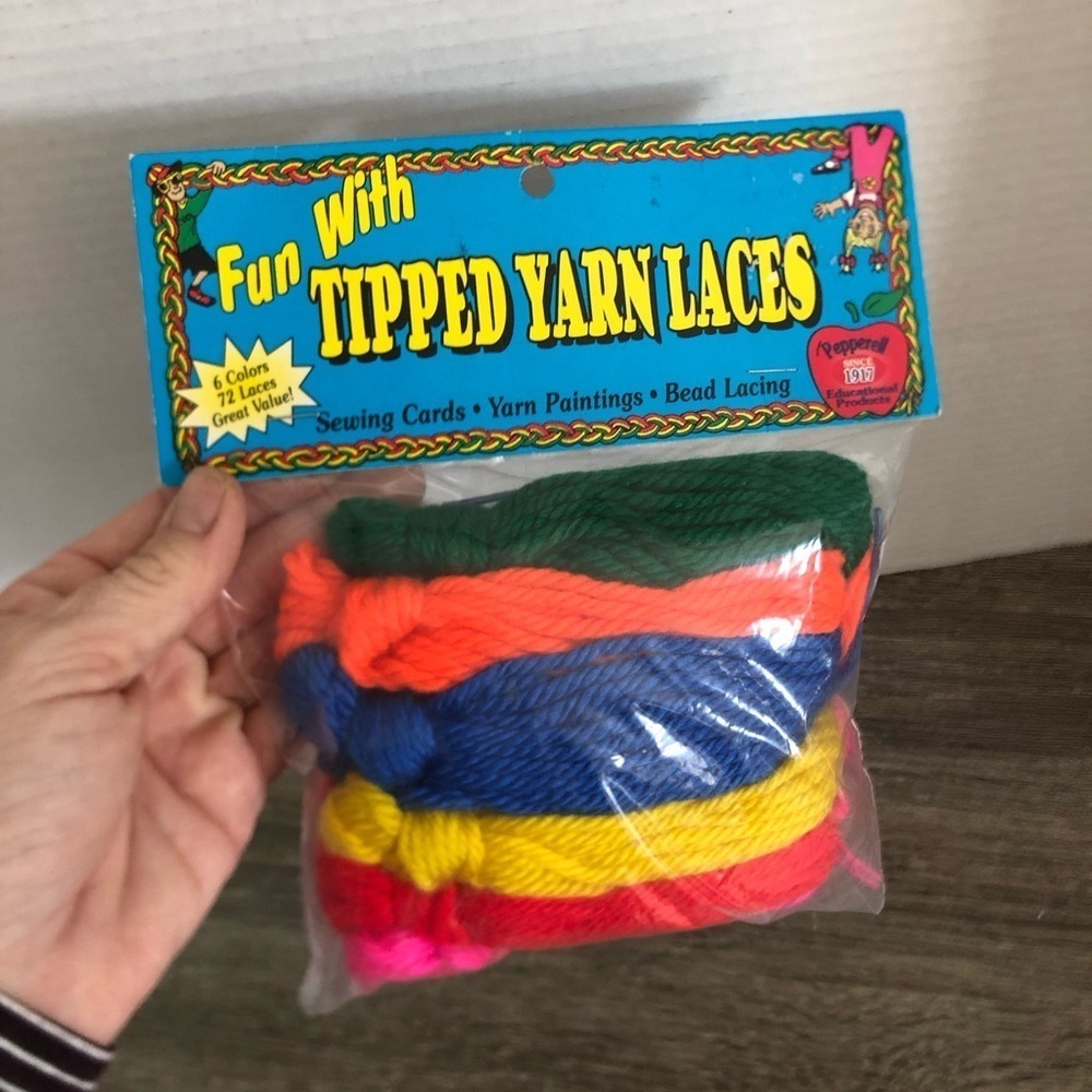 Vtg NOS Tipped Yarn Laces - Multicolour